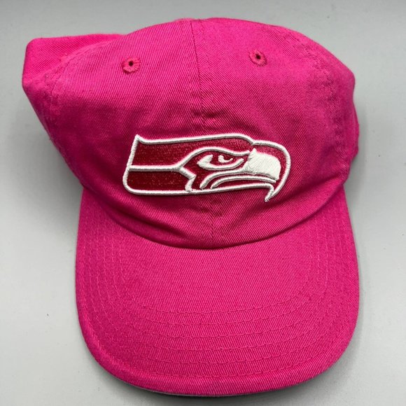 Seattle Seahawks Hat Youth Girls 7 - 16 Pink NFL Team Apparel Strap Back Cap New - Picture 1 of 7